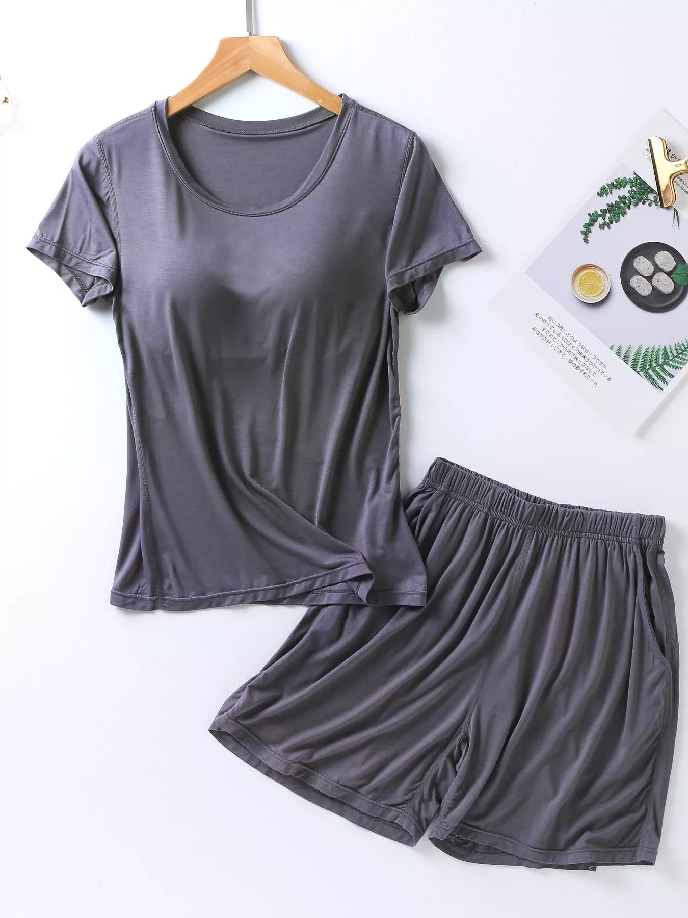 Women's Shorts Set – Padded Modal Tee & Shorts