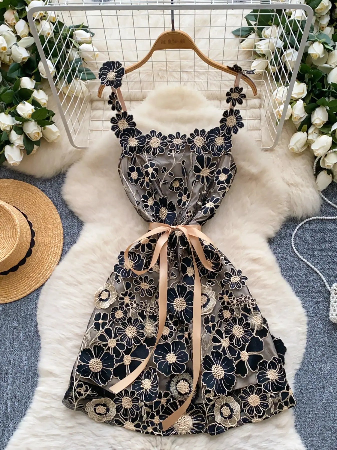 Floral Tie Waist Mini Dress Trendsi