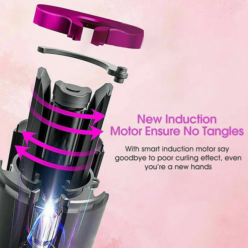 Hair Curler LCD Cordless Auto Rotating Waver Curling Iron Ceramic Wireless USA Doba