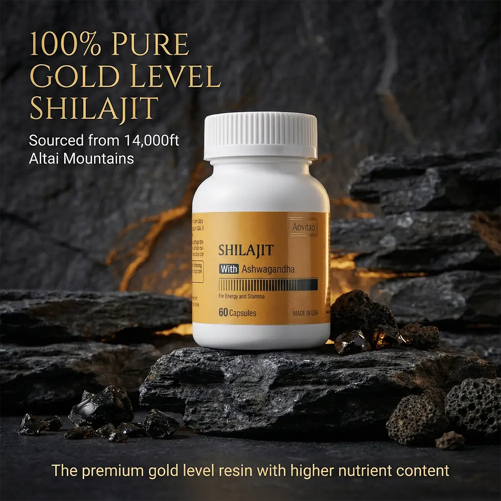 Shilajit Extract 550mg with Ashwagandha for Men and Women – Energy, Stamina & Vitality Support and More, 60 Capsules Doba