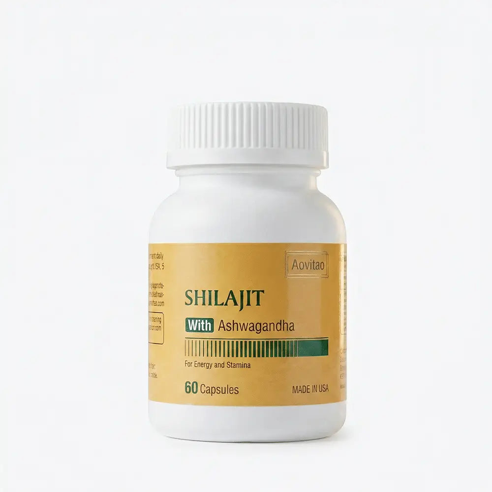 Shilajit Extract 550mg with Ashwagandha for Men and Women – Energy, Stamina & Vitality Support and More, 60 Capsules Doba