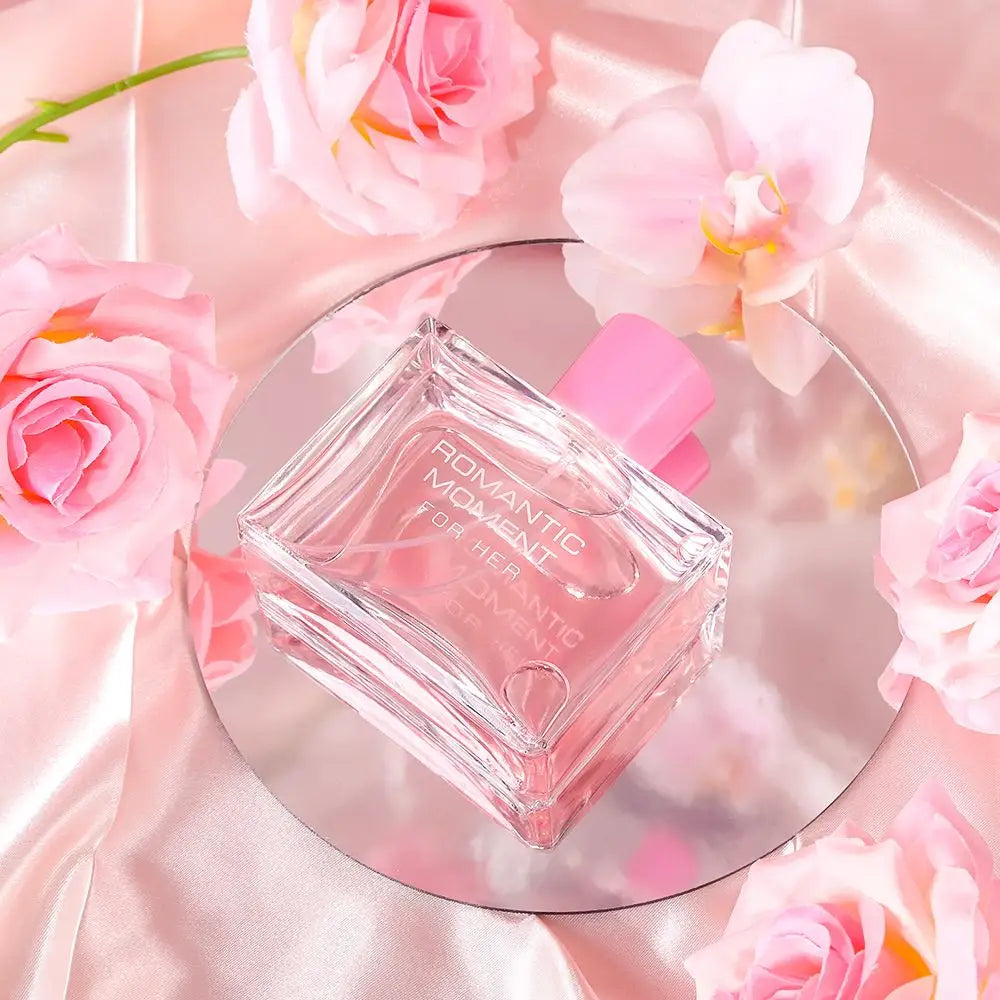 3.4fl Oz Women's Eau De Parfum - ROMANTIC MOMENT - Floral & Woody - With Rose, Chamomile, and Lemon - Medium Intensity Perfume Doba