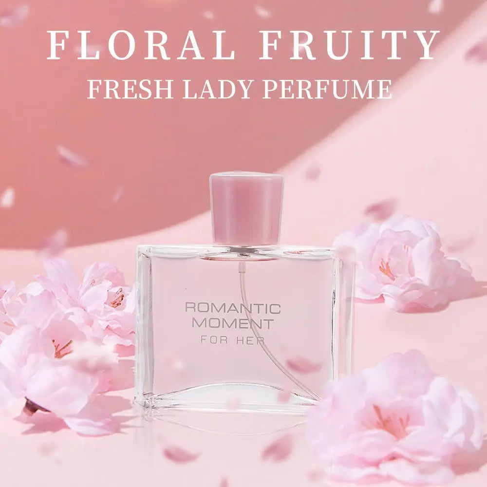 3.4fl Oz Women's Eau De Parfum - ROMANTIC MOMENT - Floral & Woody - With Rose, Chamomile, and Lemon - Medium Intensity Perfume Doba