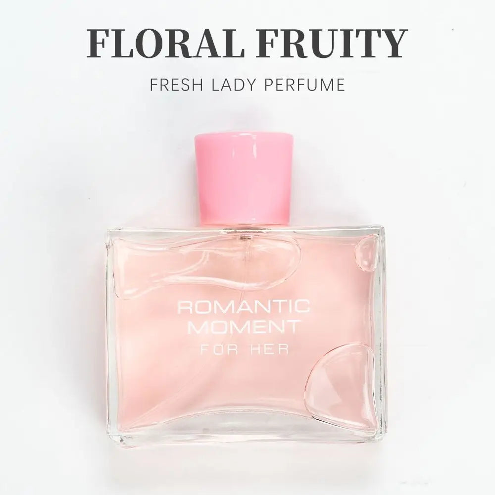 3.4fl Oz Women's Eau De Parfum - ROMANTIC MOMENT - Floral & Woody - With Rose, Chamomile, and Lemon - Medium Intensity Perfume Doba