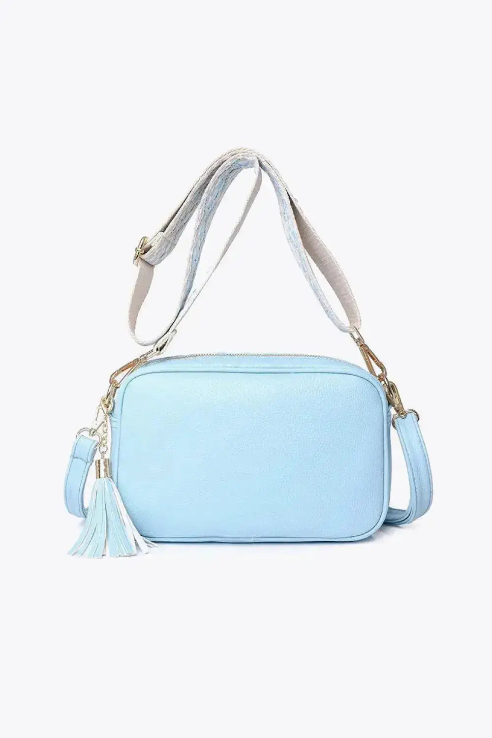 PU Leather Crossbody Bag with Tassel Detail by Parfymia