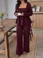 Women's Plus Size Pants Two-Piece Set