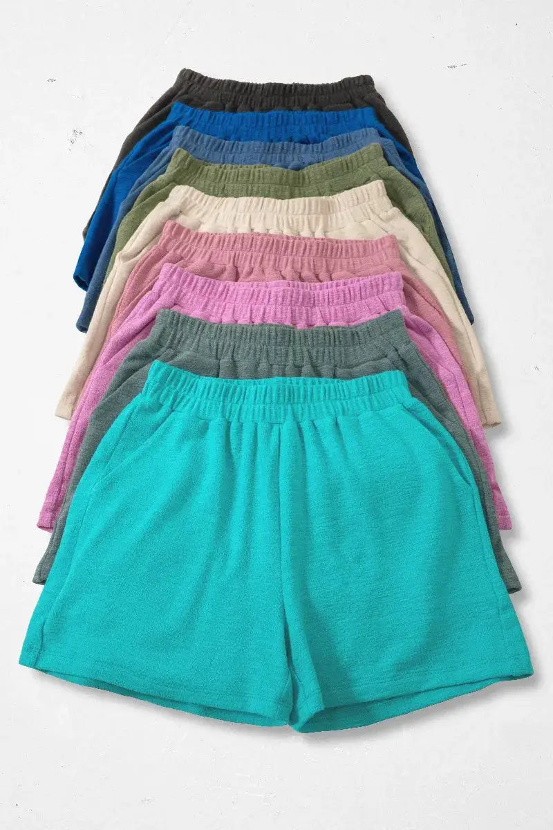 Zenana Cotton Slub Shorts For Women DK Green Lightweight Comfort — Parfymia