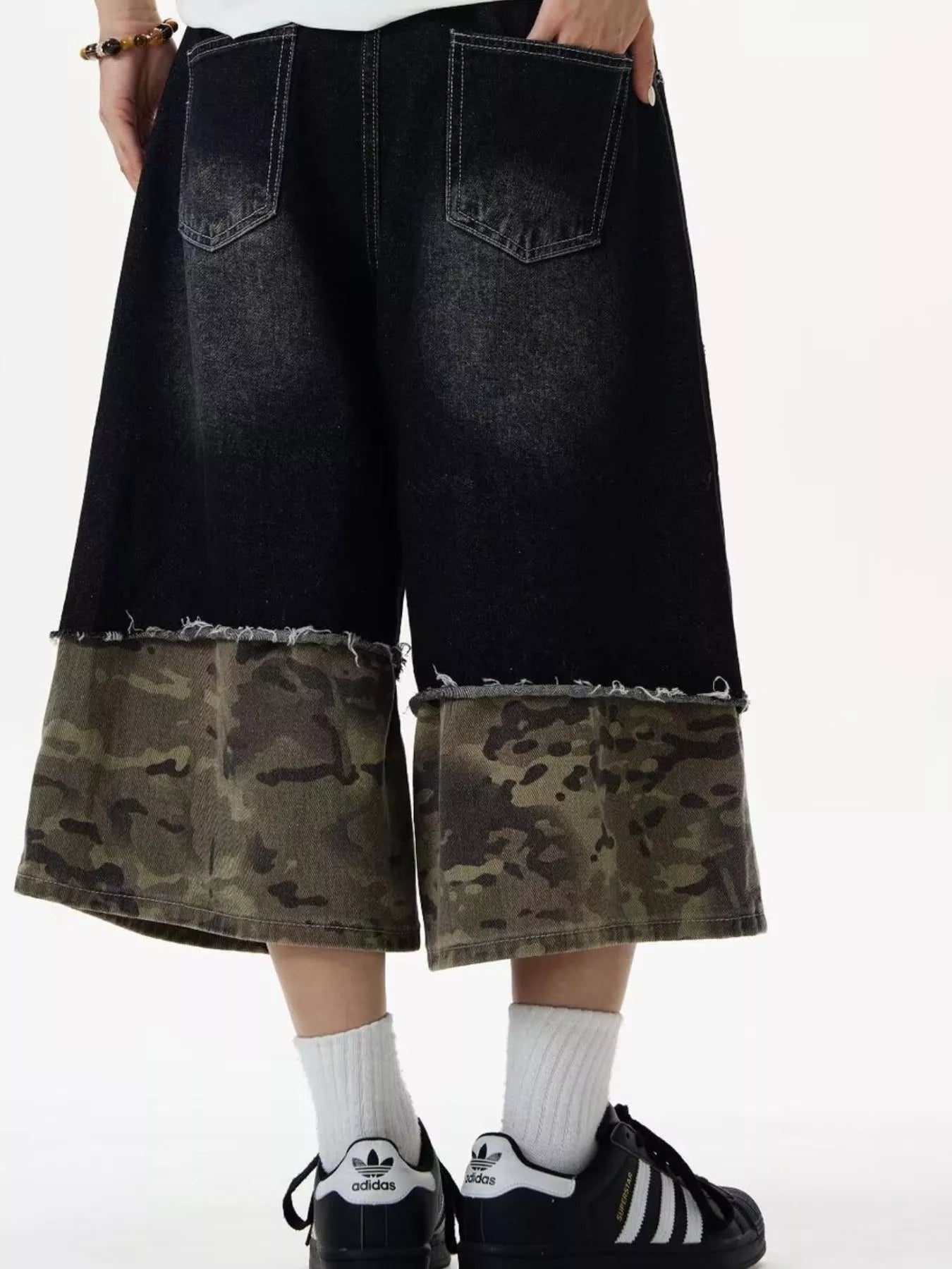 Men's Shorts – Distressed Wide Leg Denim