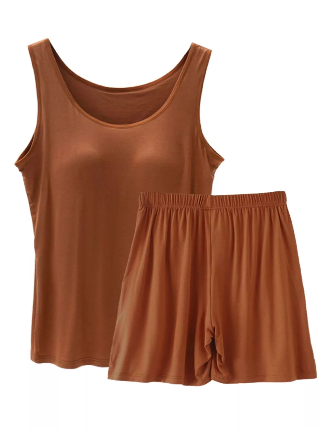 Women's Plus Size Modal Padded Tank & Shorts Set