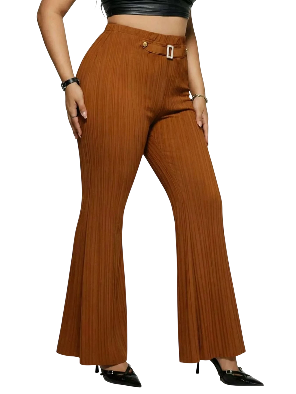 Women's Plus Size High Waist Flare Pants