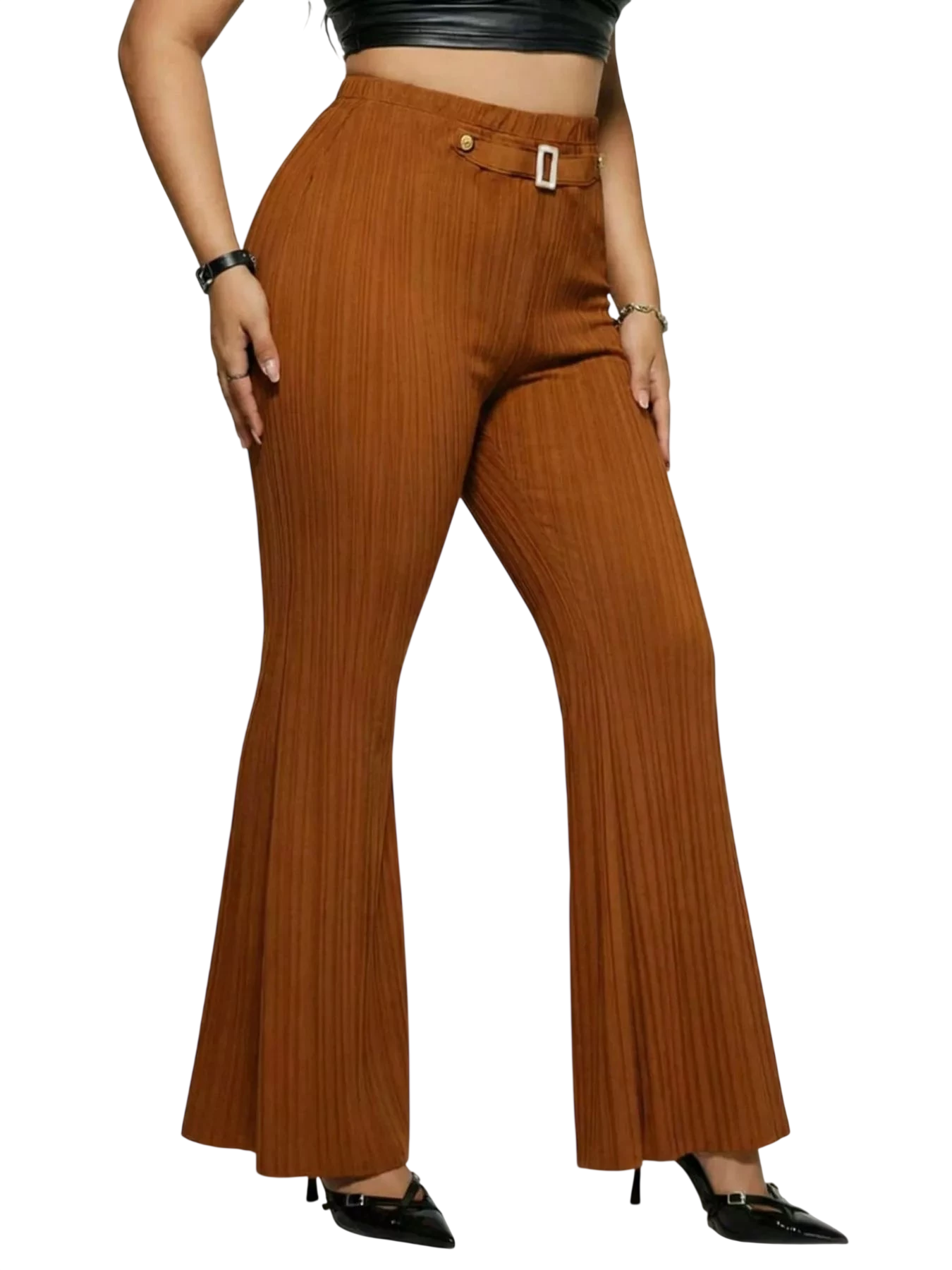 Women's Plus Size High Waist Flare Pants