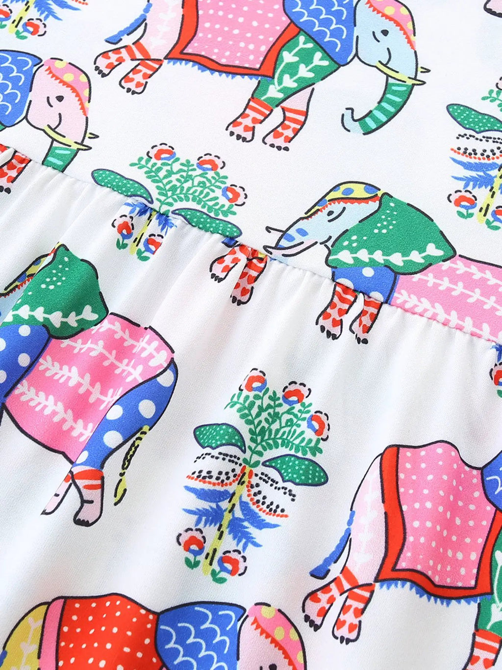 Girls Sleeveless Elephant Print Casual Dress Polyester Spandex Summer — Parfymia