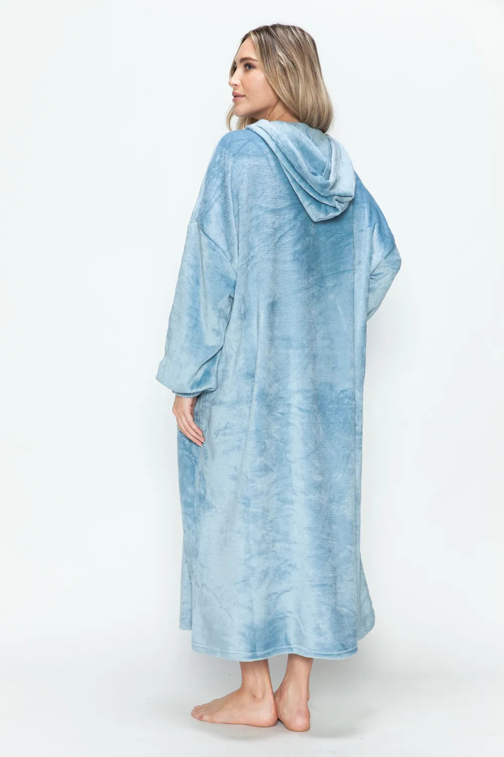 Women's Hooded Midi Lounge Dress with Pockets