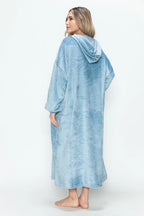 Women's Hooded Midi Lounge Dress with Pockets
