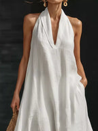 Women's Maxi Dress – Halter Neck Sleeveless