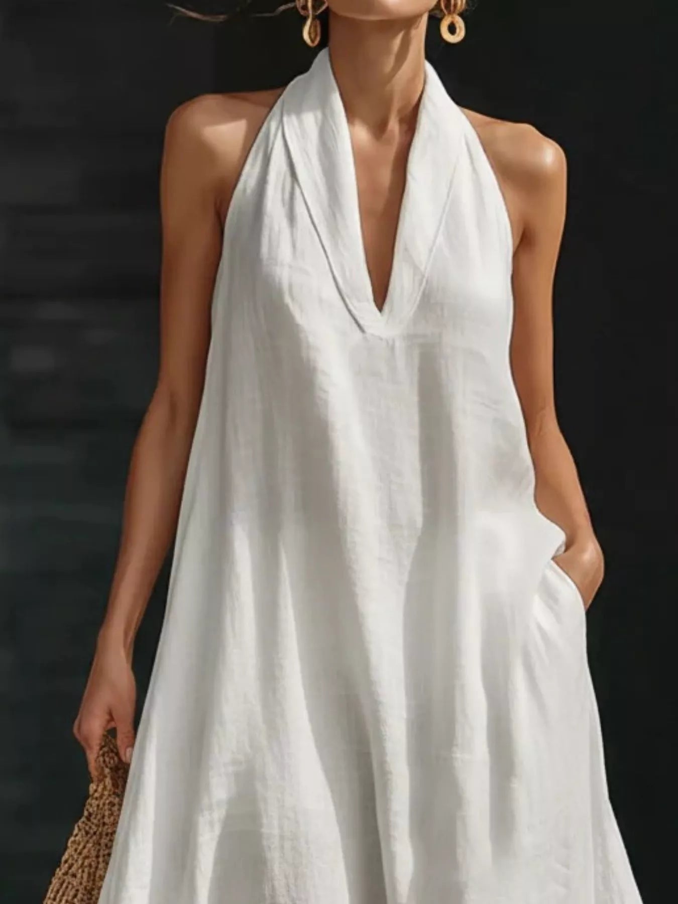 Women's Maxi Dress – Halter Neck Sleeveless