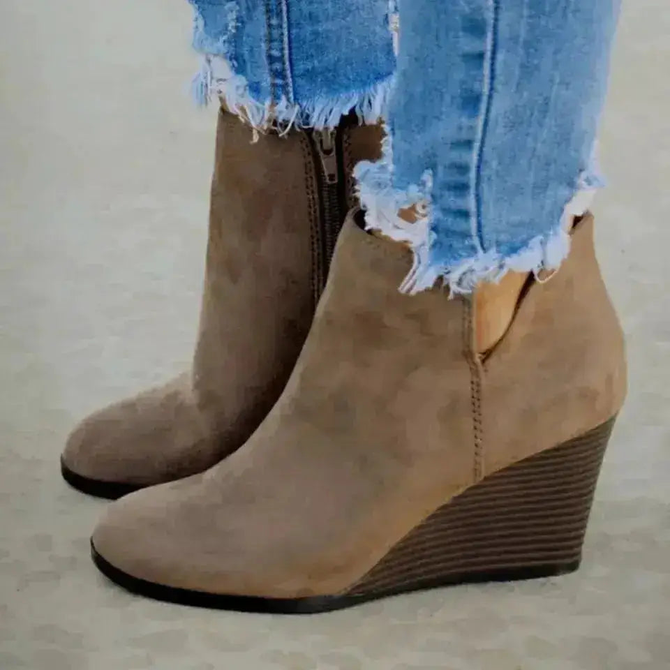 Elegant High Heel Ankle Boots with Side Zip Closure by Parfymia