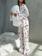 Women's Loungewear Heart Print Cotton Set