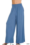 Women's Wide Leg Lounge Pants – Smocked Waistband