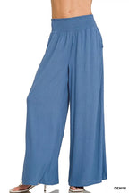 Women's Wide Leg Lounge Pants – Smocked Waistband
