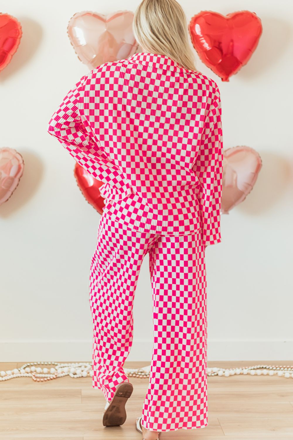 Women's Pants Set – Checkerboard Print