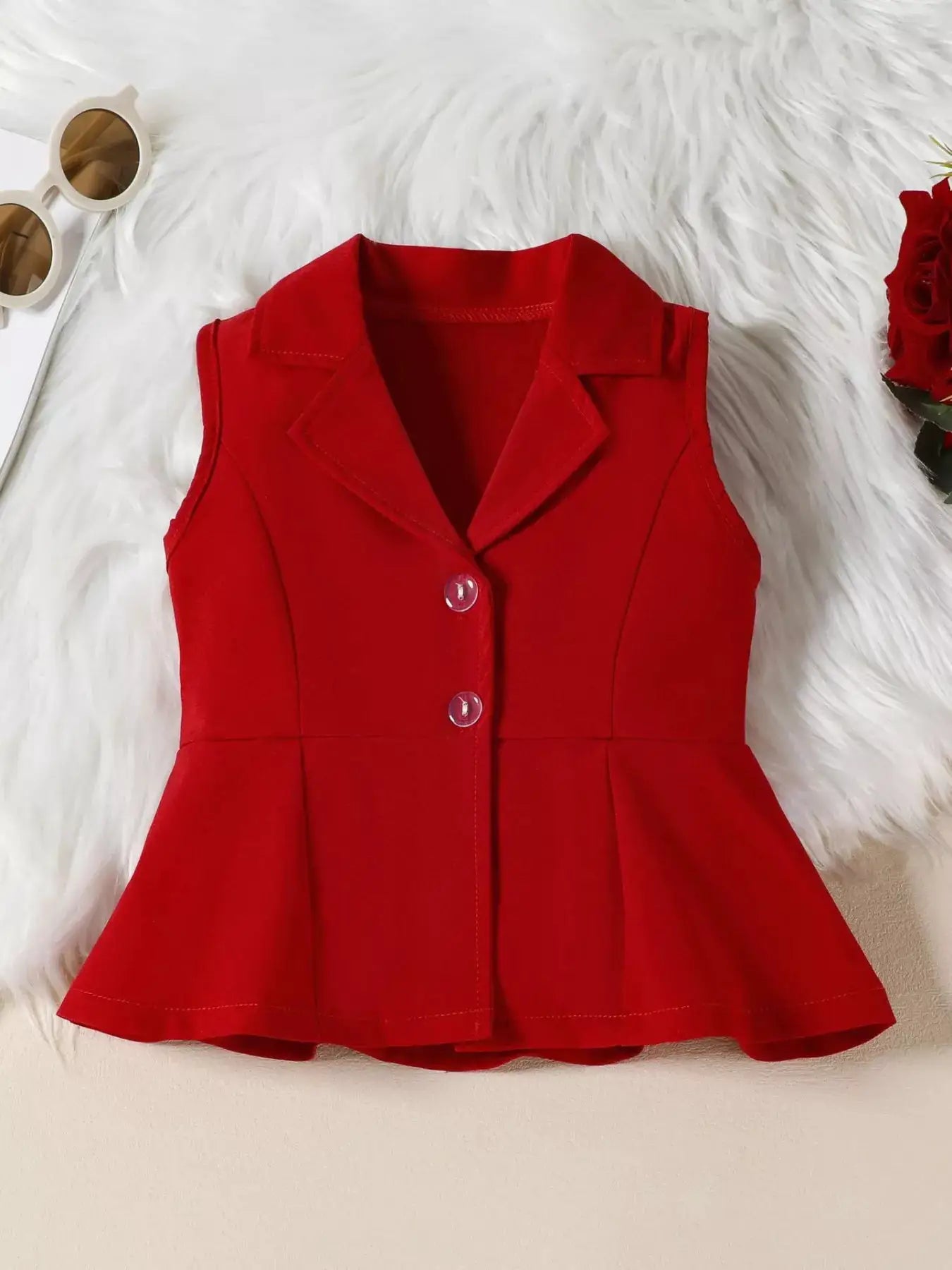 Pink Sleeveless Blazer and Flare Pants Two Piece Set for Women — Parfymia