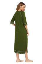Women's Night Dress with Zip Front & Pockets