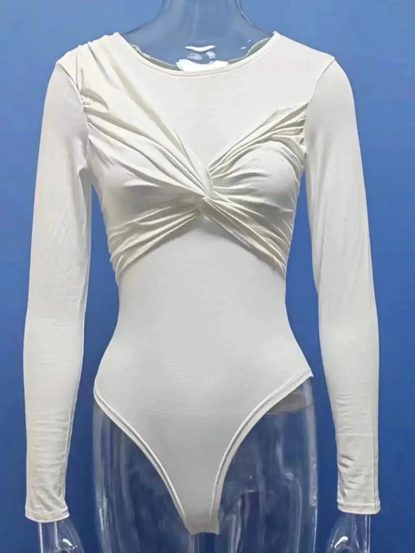 Twist Front Long Sleeve Bodysuit by Parfymia