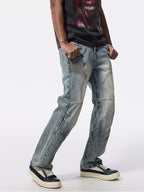 Men's Wide Leg Jeans – Washed Light Blue
