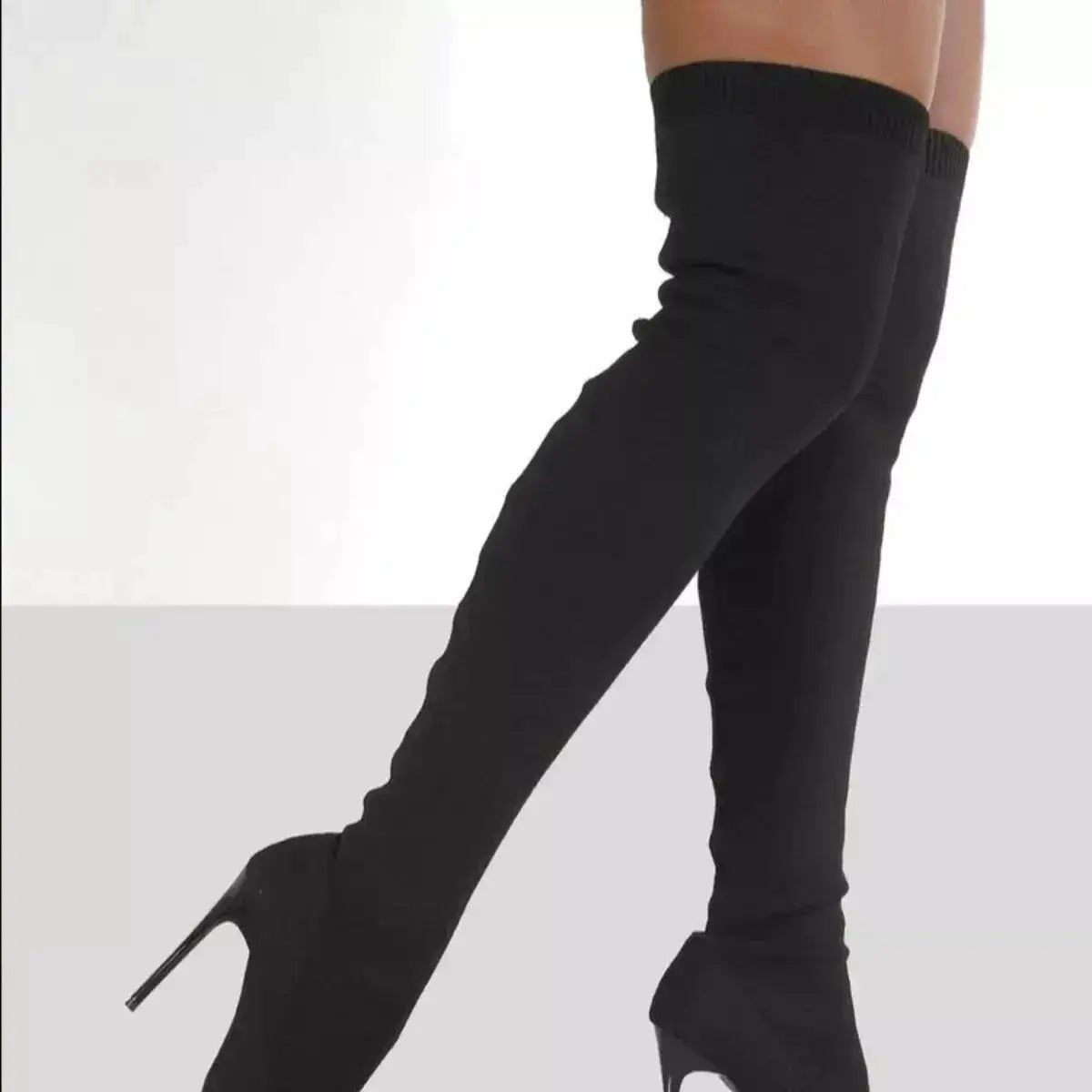 Elegant Point Toe Stiletto Boots in Mesh by Parfymia