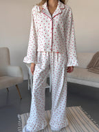 Women's Loungewear Heart Print Cotton Set