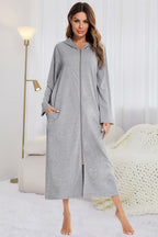 Women's Hooded Night Dress with Pockets