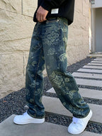 Men's Vintage Washed Loose Fit Jeans