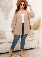 Women's Cardigan - Plus Size Open Front Knit