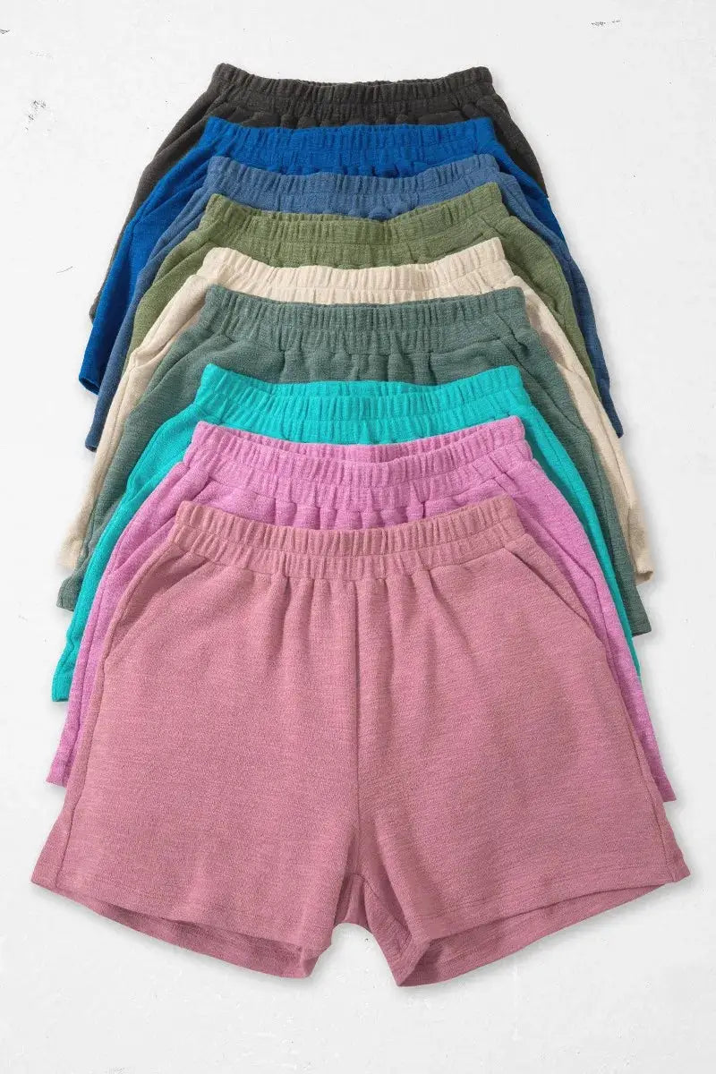 Zenana Cotton Slub Shorts For Women DK Green Lightweight Comfort — Parfymia