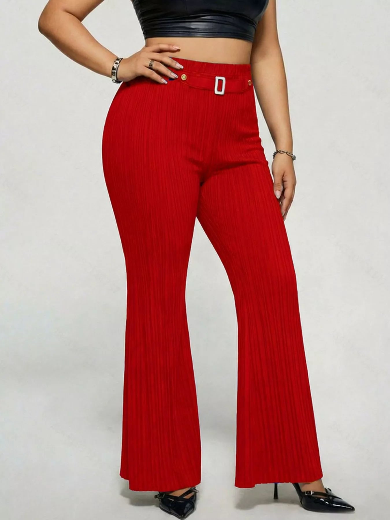 Women's Plus Size High Waist Flare Pants