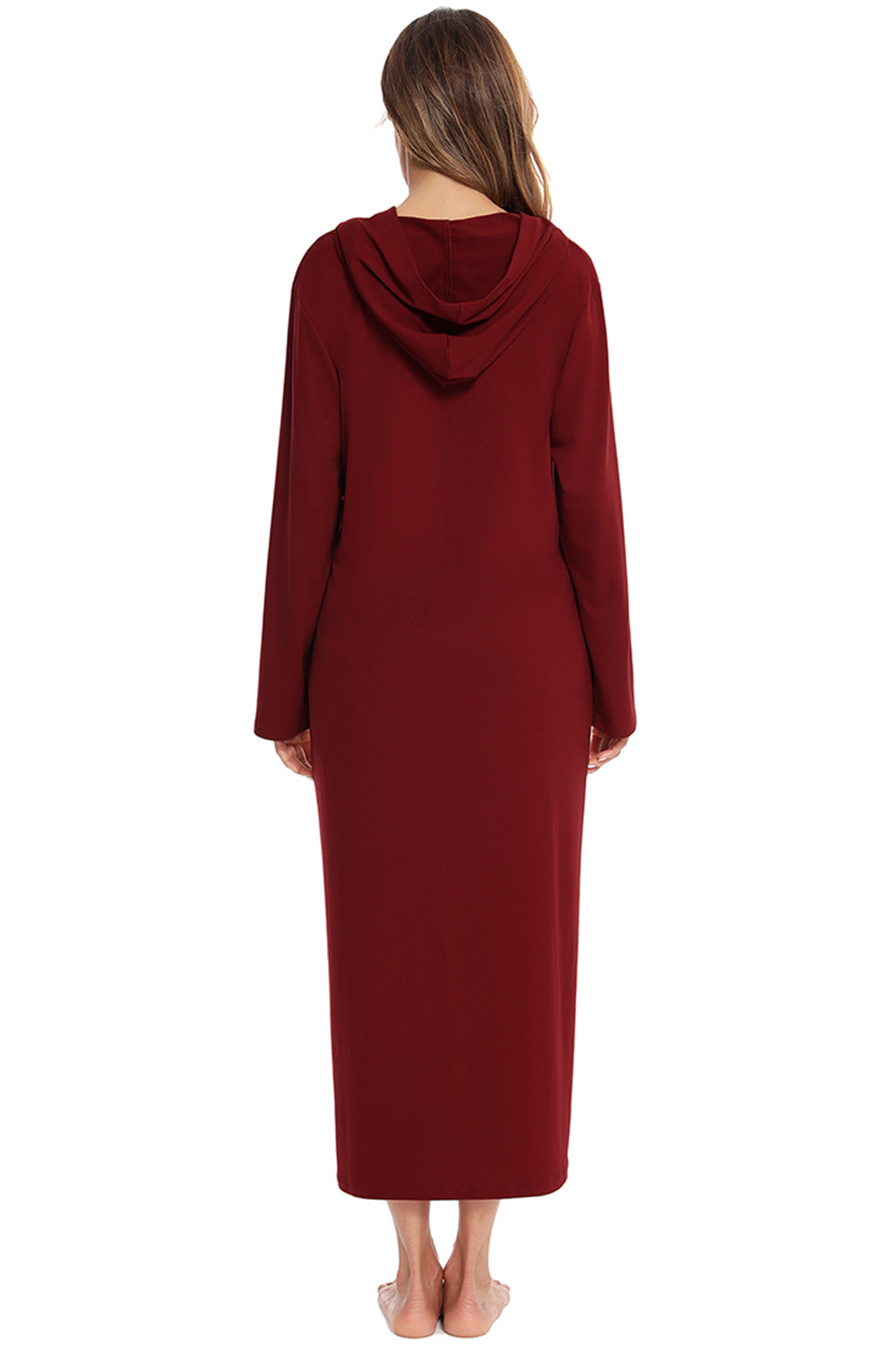 Women's Hooded Night Dress with Pockets