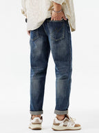 Men's Distressed Patchwork Jeans