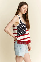 Women's Tank Top – American Flag Fringe