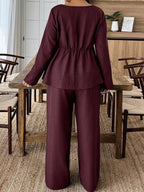 Women's Plus Size Pants Two-Piece Set