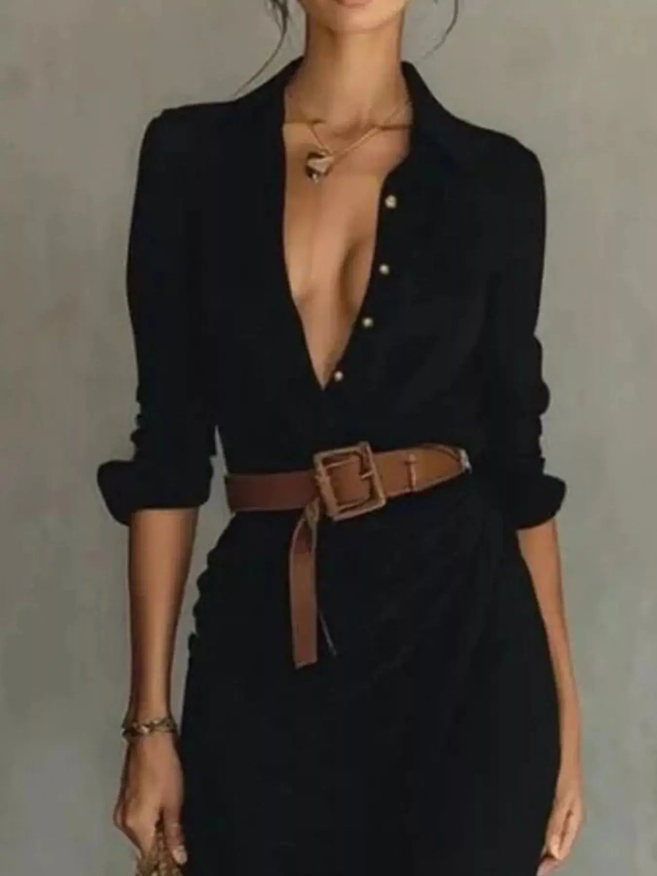 Full Size Ruched Long Sleeve Maxi Dress Plus Size Trendsi