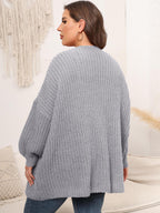 Women's Cardigan - Plus Size Open Front Knit