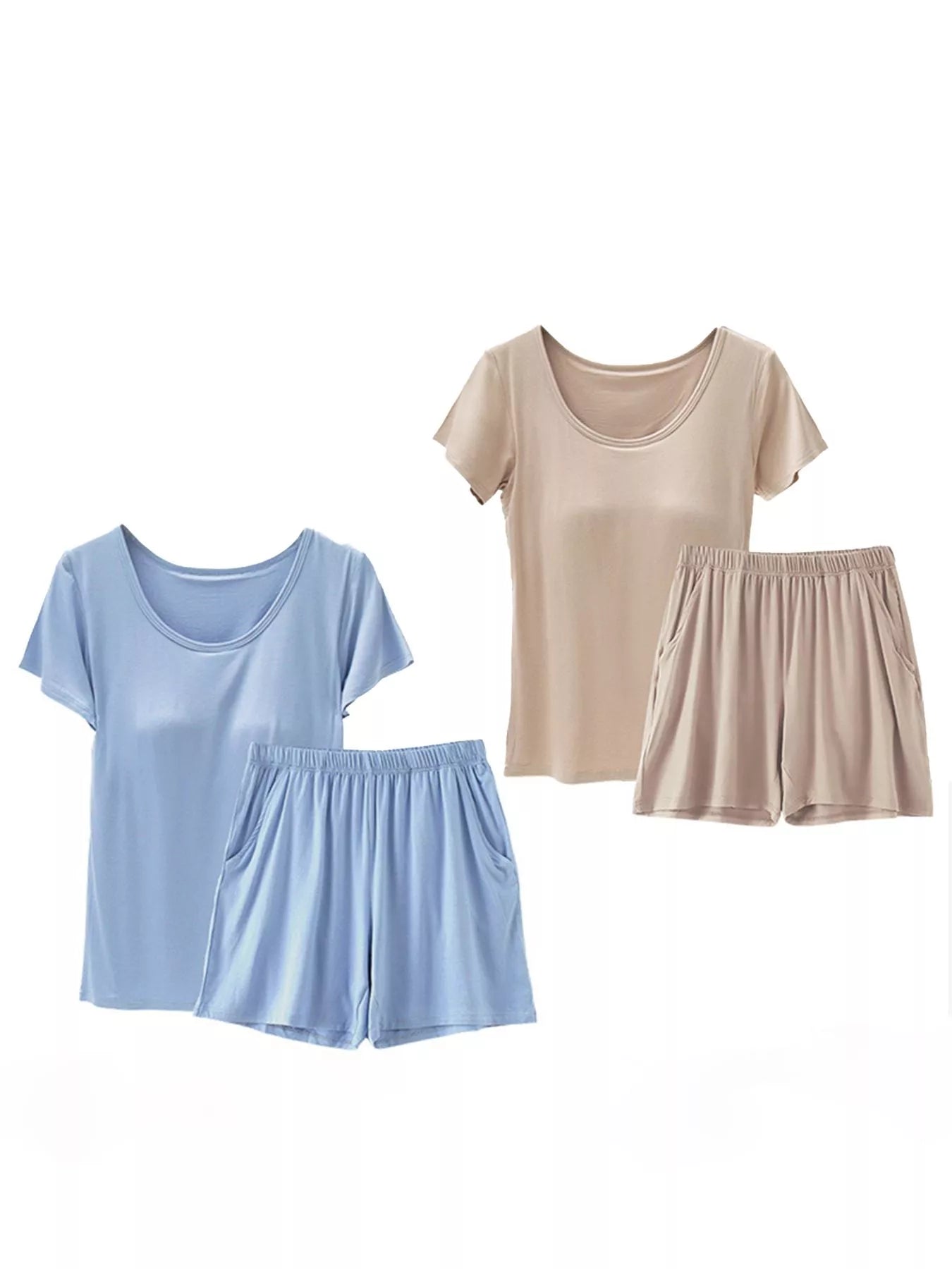 Women's Plus Size Padded Modal Shorts Set