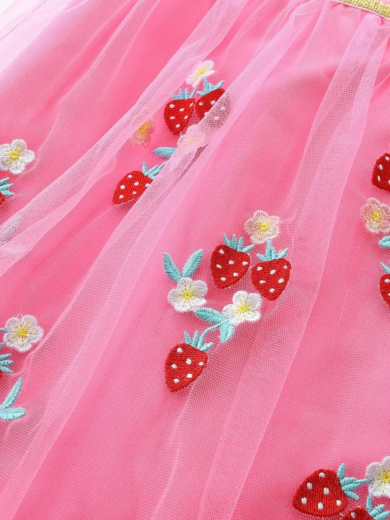 Children's Tulle Dress with Strawberry Embroidery by Parfymia