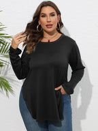 Women's Long Sleeve T-Shirt – Plus Size Slit