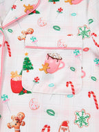 Women's Pajama Set – Holiday Print Blush