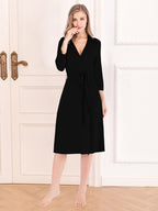 Women's Plunge Tie Front Mini Dress
