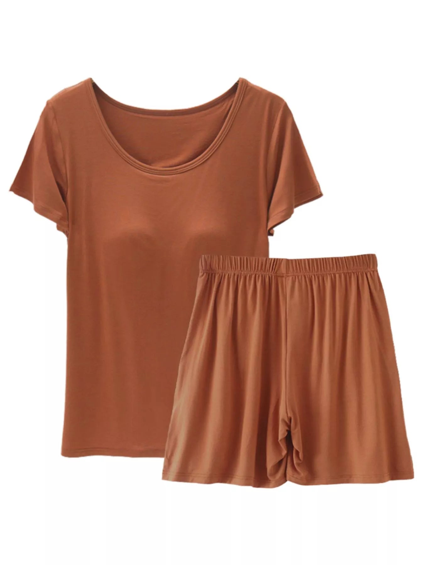 Women's Plus Size Padded Modal Shorts Set