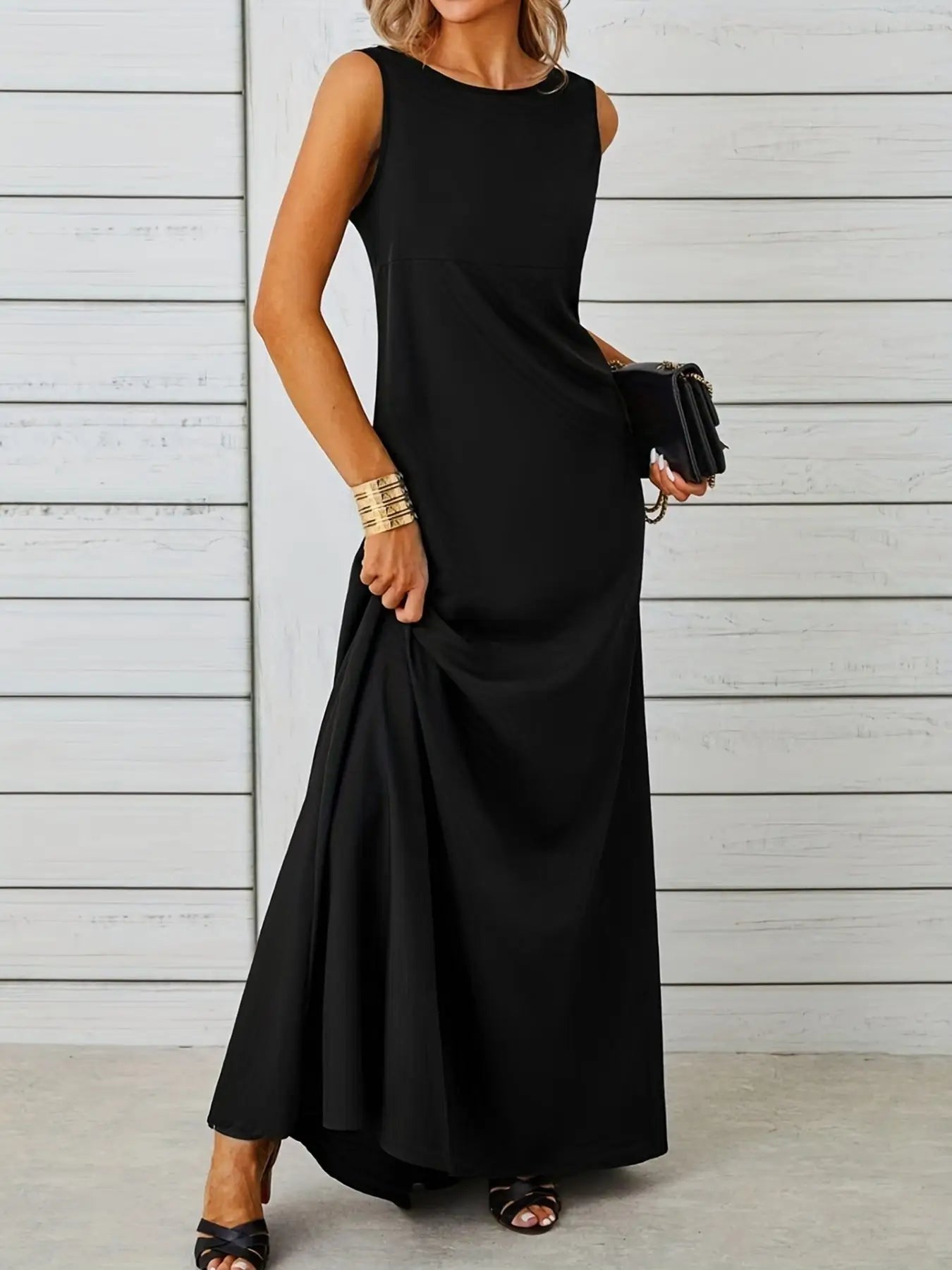 Sleeveless Flowy Maxi Dress Trendsi