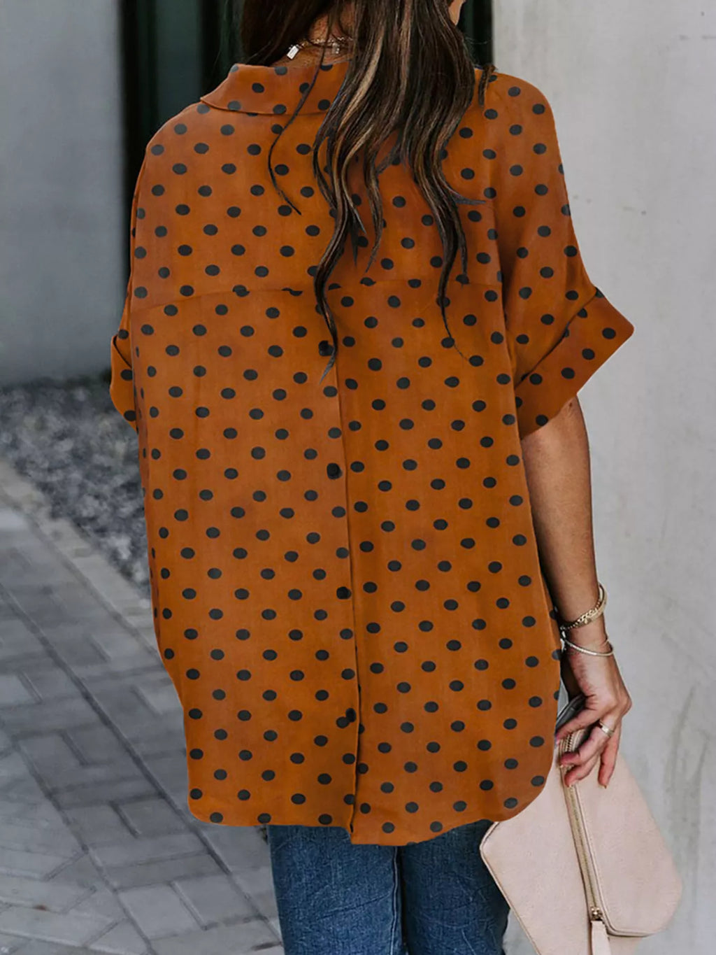 Women's Collared Shirt – Striped & Dotted Plus Size